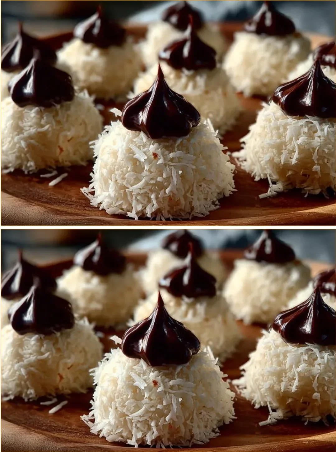 Delicious Coconut Nests made with three ingredients and drizzled with Nutella