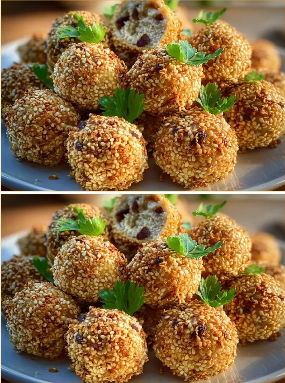 Delectable chicken and turkey sesame balls ready to serve