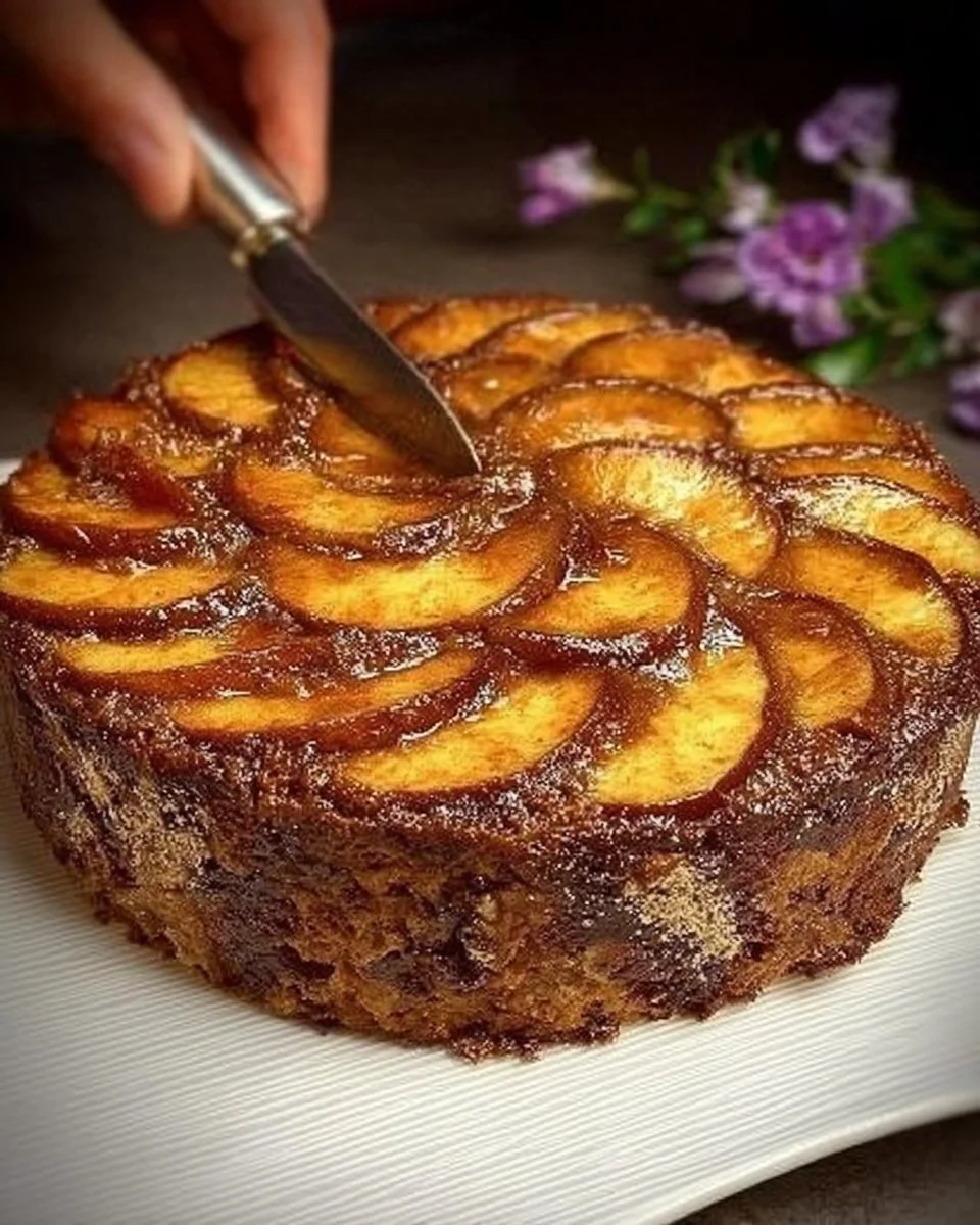 Deliciously baked oatmeal apple cake with cinnamon and fresh apples