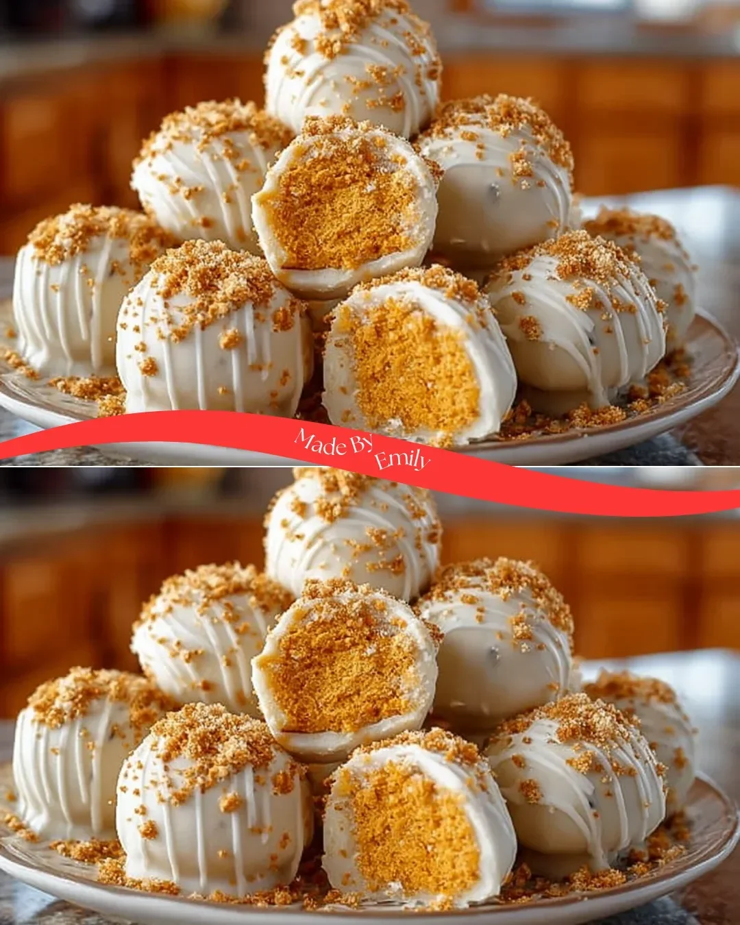 Delicious no bake pumpkin cheesecake balls ready for fall festivities