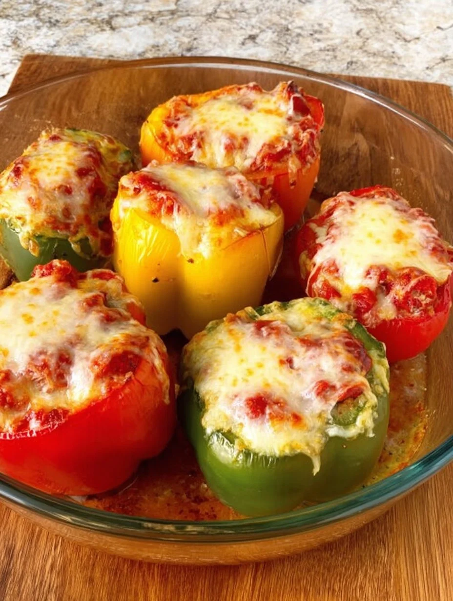 Easy vegan stuffed peppers filled with lentils on a plate