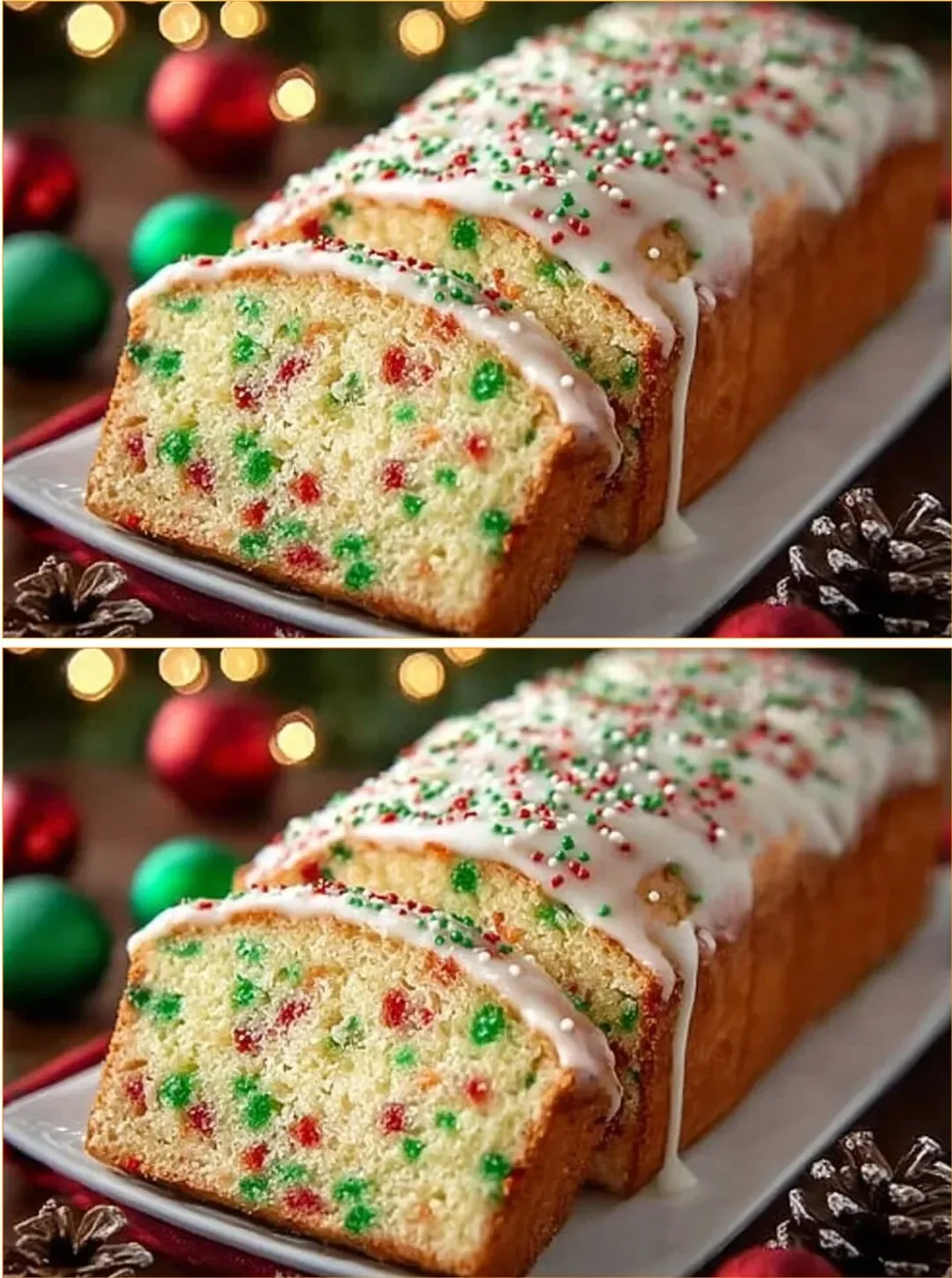 Delicious festive bread topped with colorful sprinkles