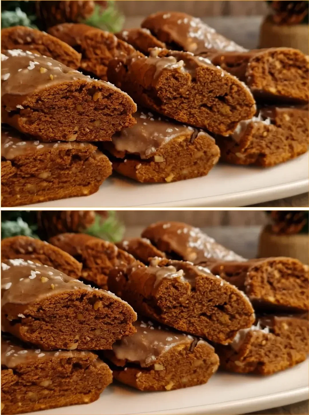 Plate of homemade German Christmas cookies - pepper nuts with spices