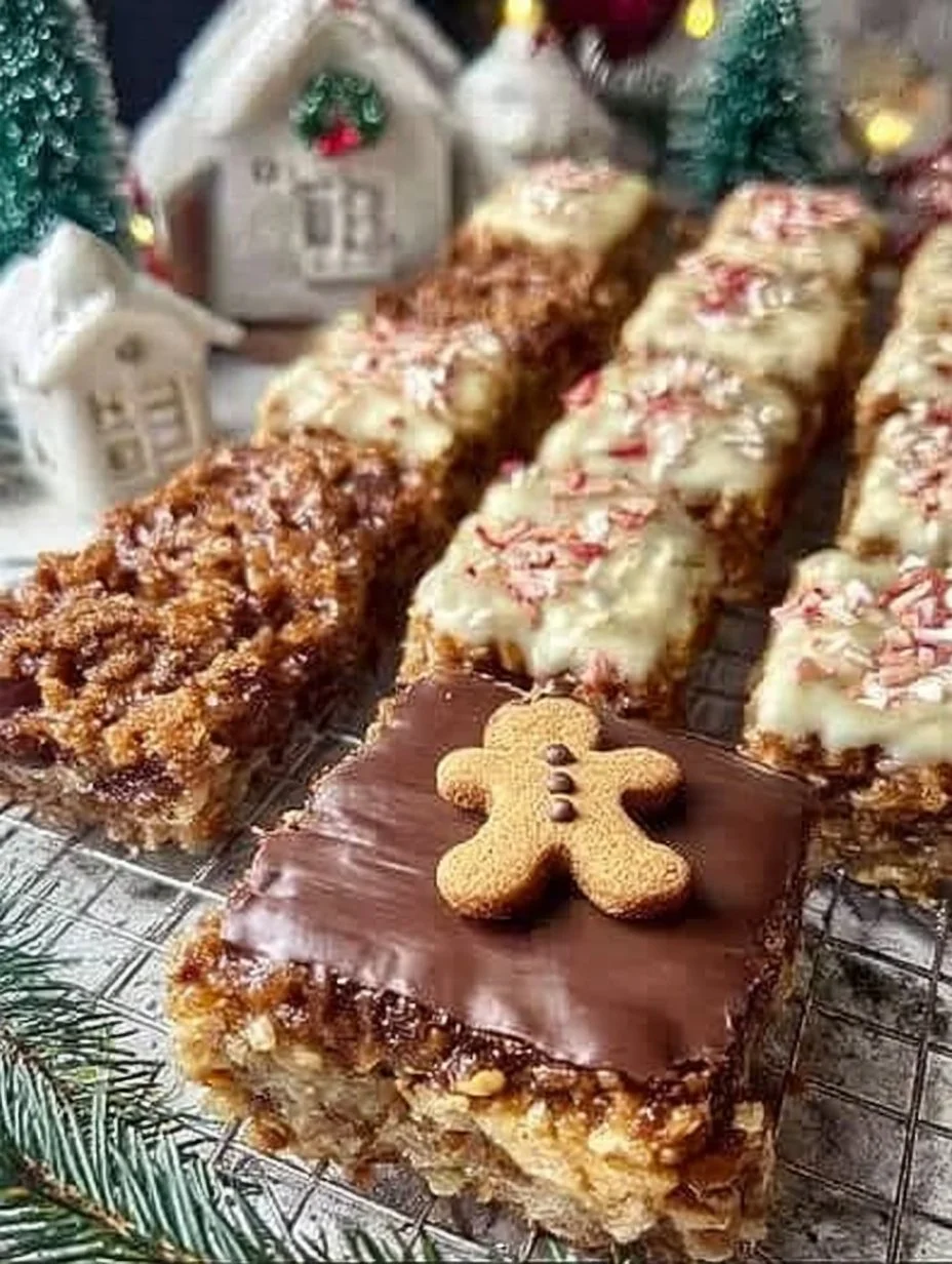 Heavenly almond bars with baked apple and chocolate on a plate