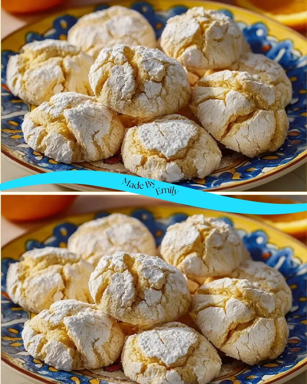 Plate of homemade Orange Pizzicotti cookies with a vibrant orange zest