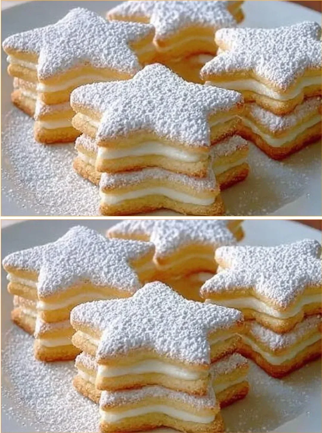 Delicious orange stars with vanilla glaze on a plate.