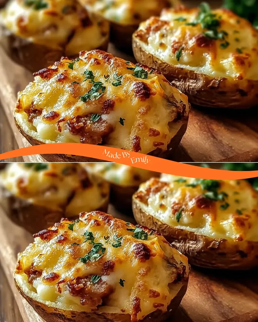 Oven-fried stuffed potatoes filled with cheese and spices, golden and crispy.