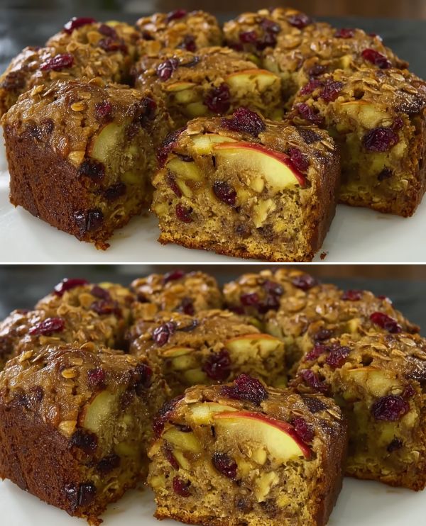 Diabetic-Friendly Apple Cranberry Oat Cake