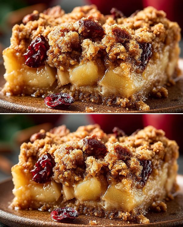 Healthy Apple Cranberry Crumble Pie