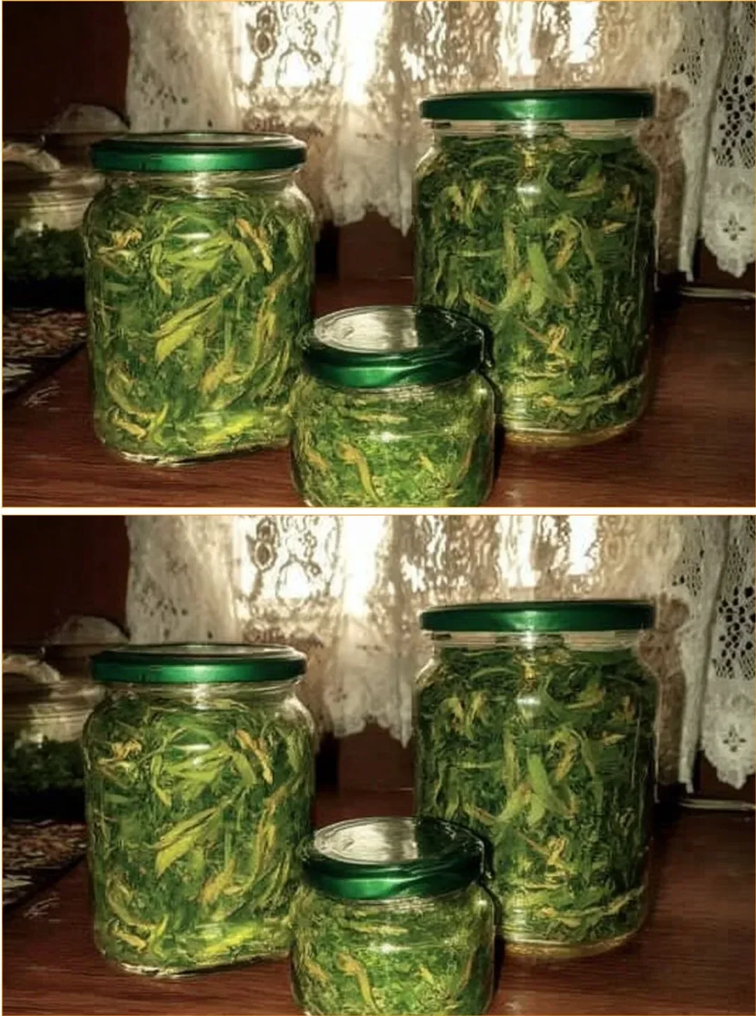 Close-up of rosemary and apple cider vinegar infusion in a glass jar
