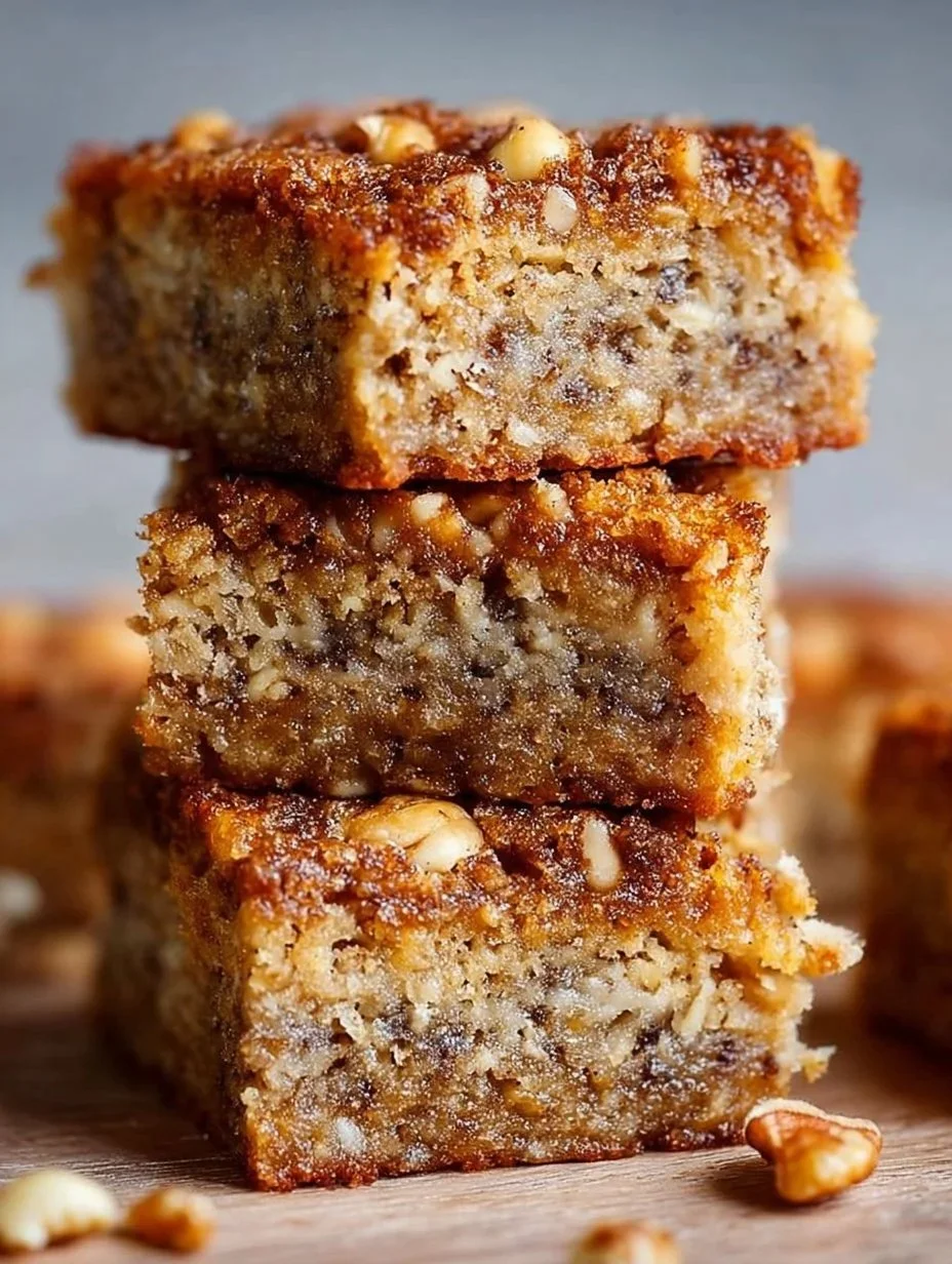 Healthy Banana Oatmeal Bars made with ripe bananas and oats