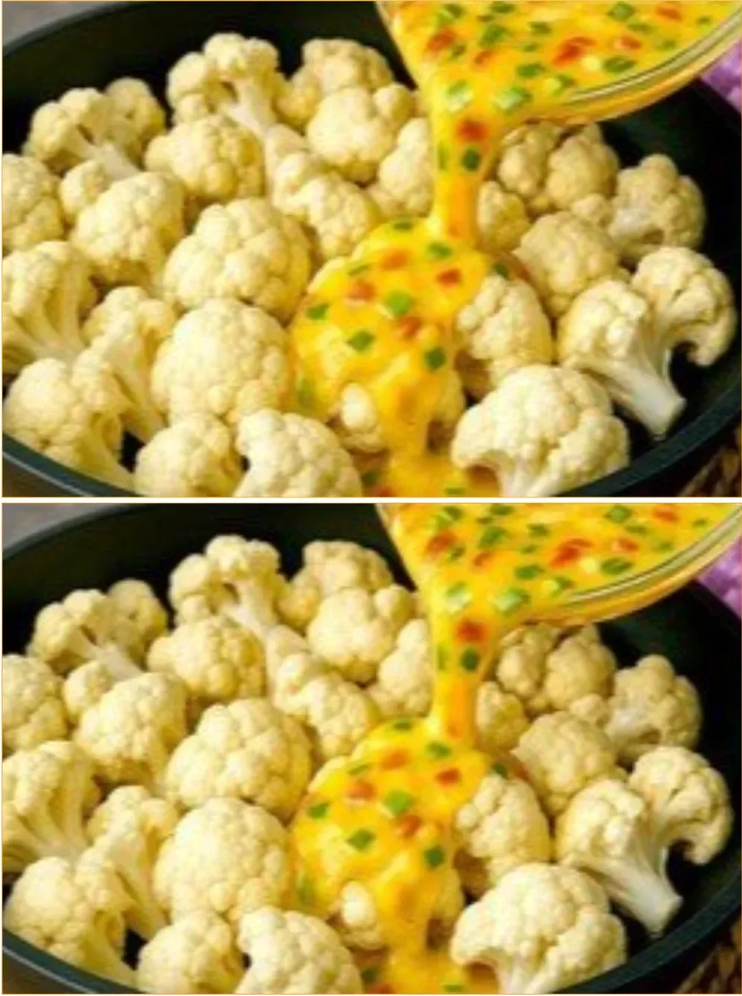 Delicious Cauliflower Egg Bake served in a dish with fresh herbs