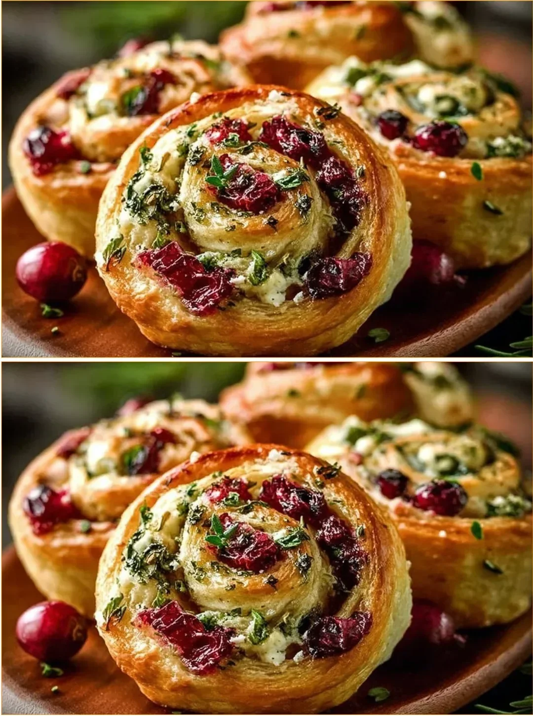 Delicious cranberry cream cheese pinwheels served as a festive appetizer