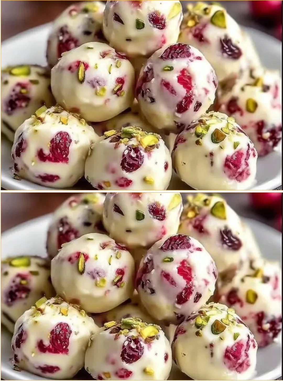 Homemade Cranberry Pistachio Balls with nuts and dried fruit, a healthy snack option