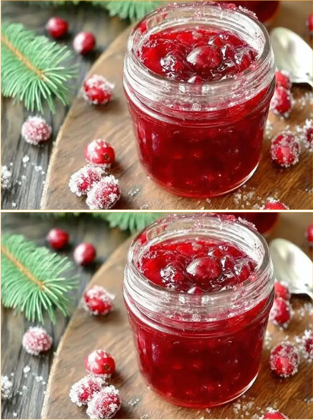 Delicious cranberry puree with sugar in a bowl, perfect for desserts