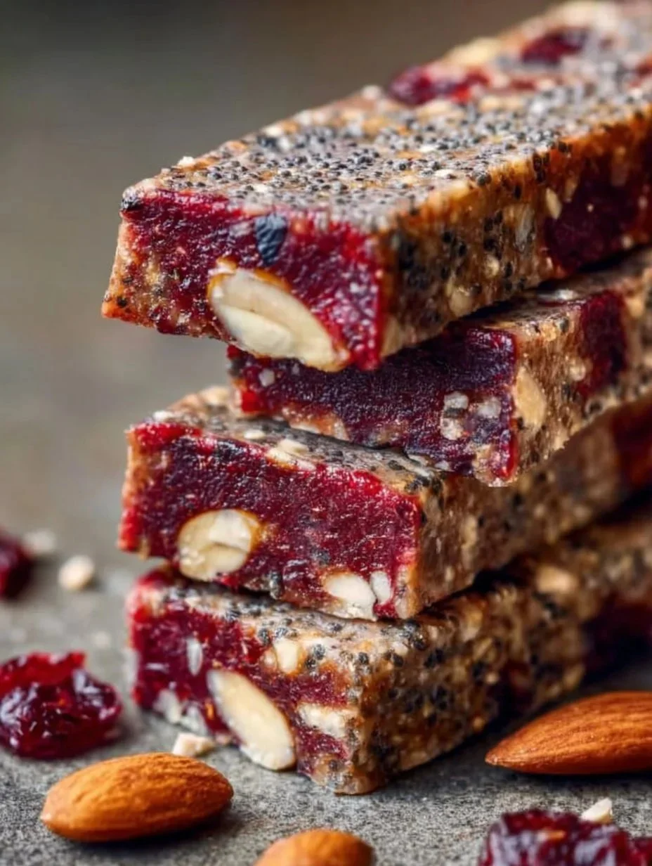 Variety of healthy energy bars on a wooden table