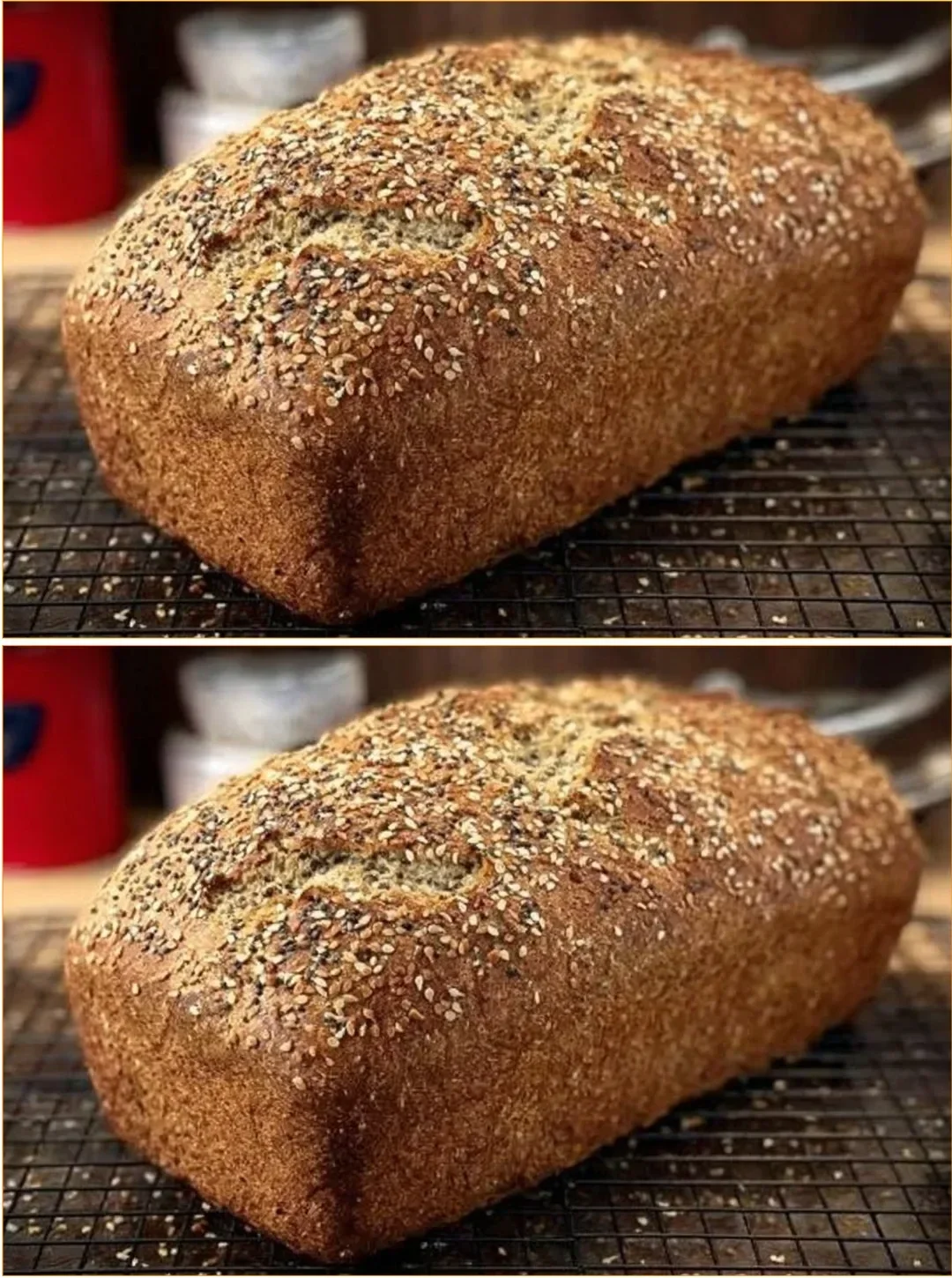 Homemade flourless lentil bread freshly baked and sliced on a wooden board