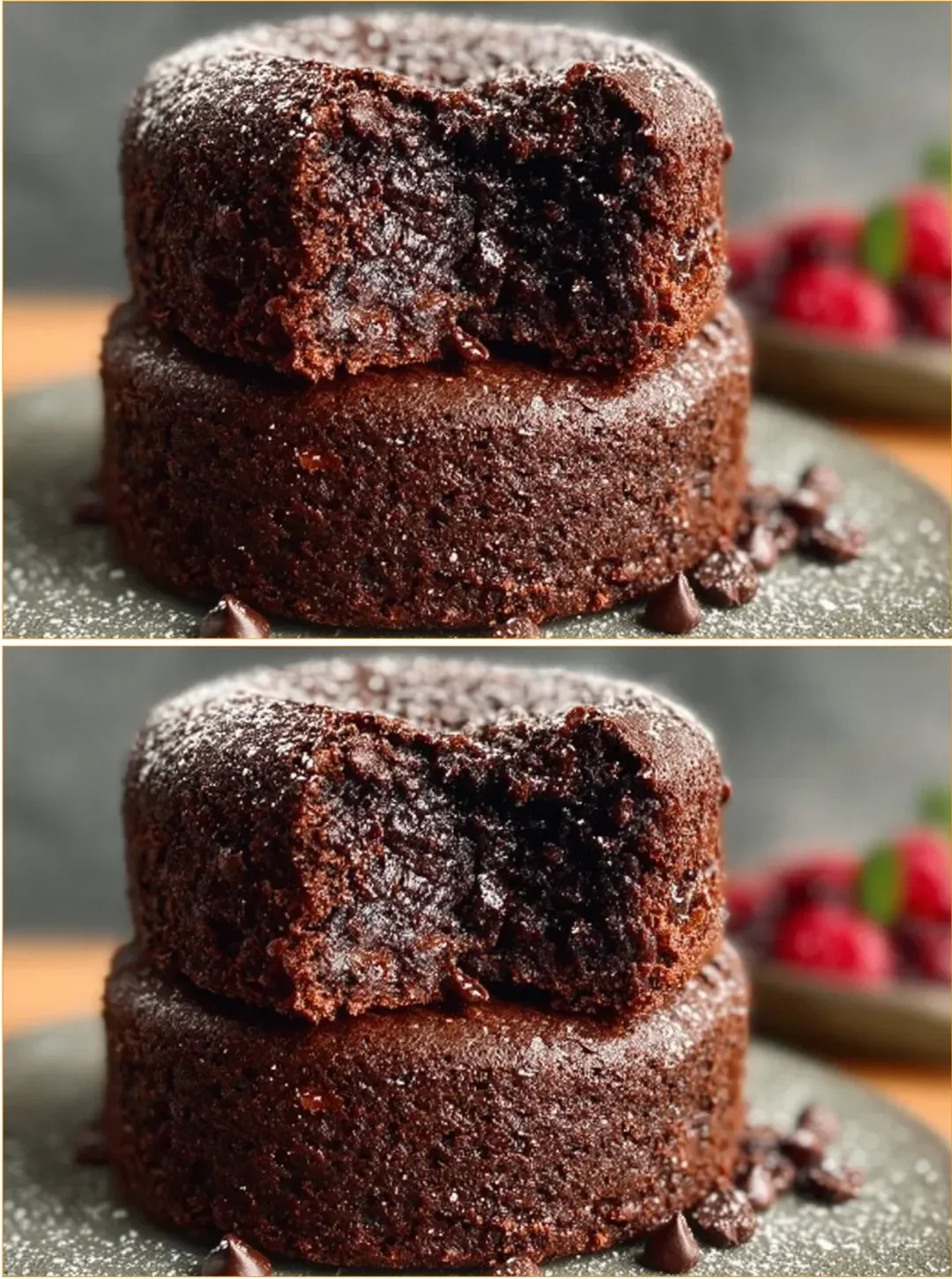 High Protein Chocolate Brownie Lava Cake with gooey chocolate center