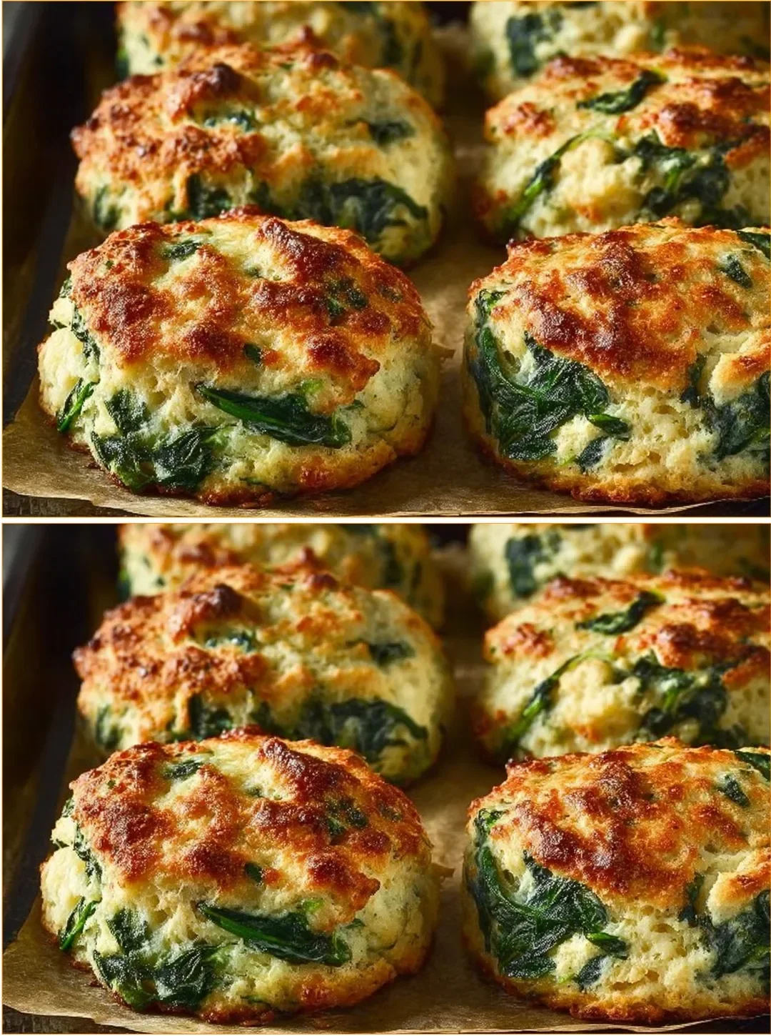 High-protein spinach and feta biscuits on a plate