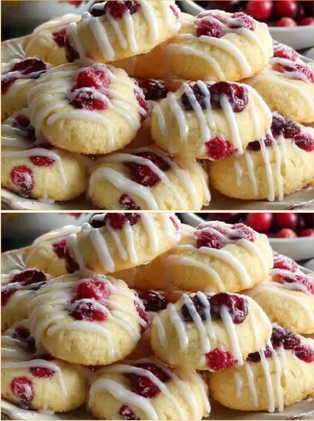 Homemade lemon cranberry cookies on a baking tray