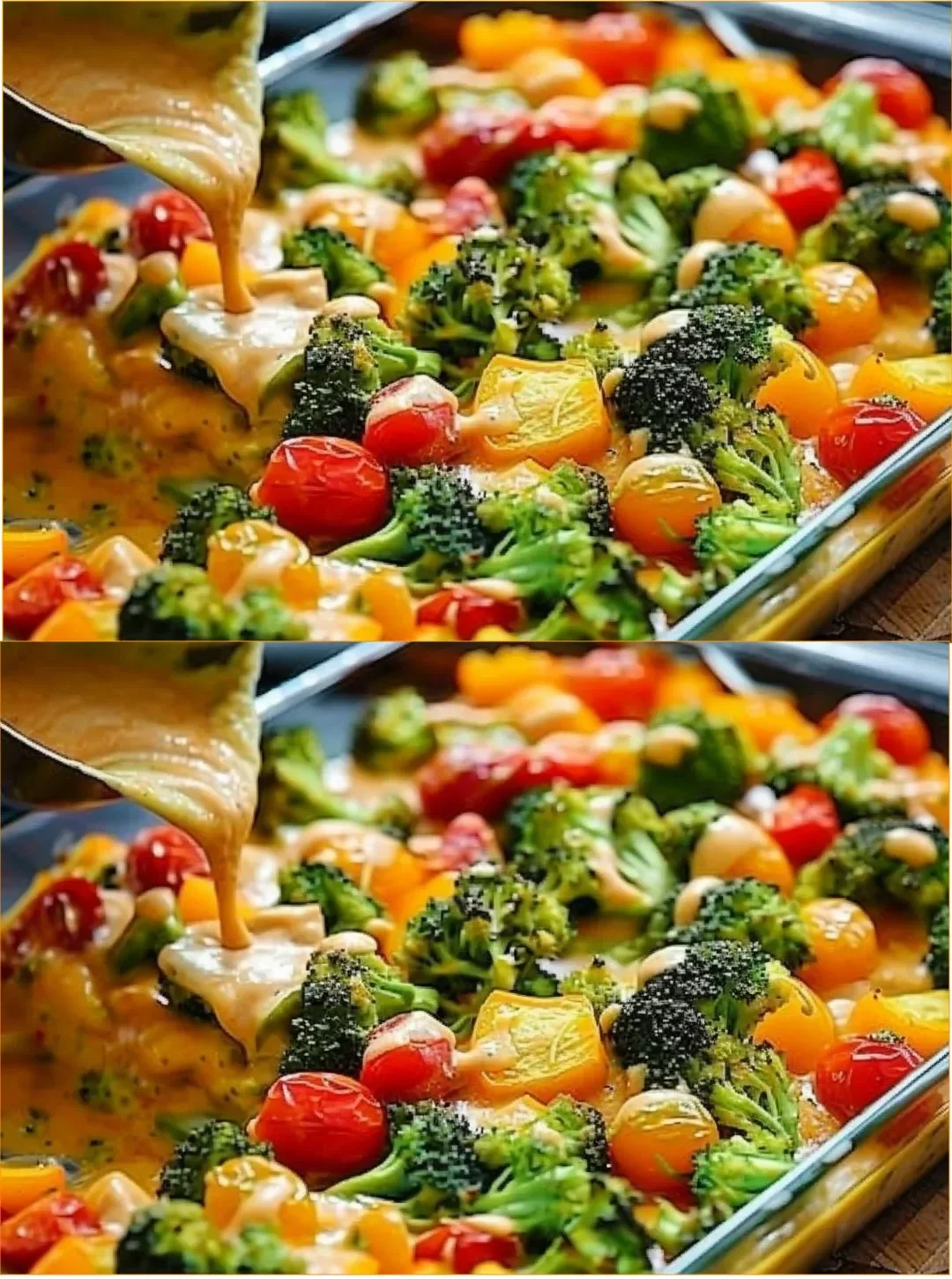 Healthy vegetable bake dish with colorful vegetables for weight loss