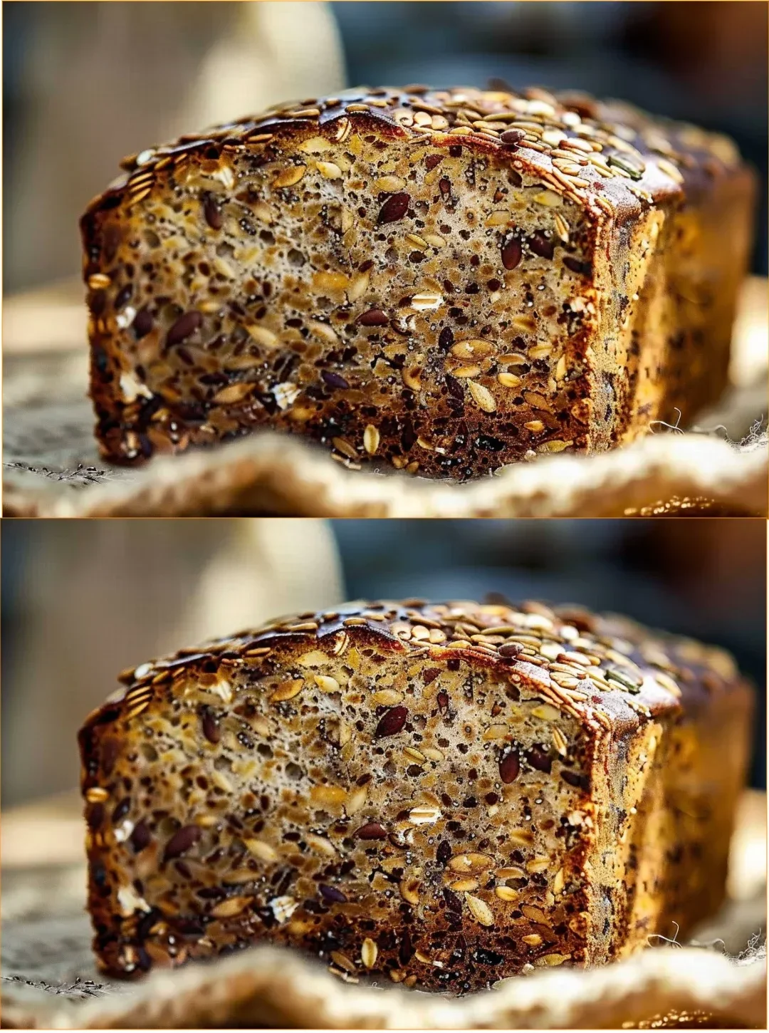 Freshly baked nut and seed bread with healthy ingredients