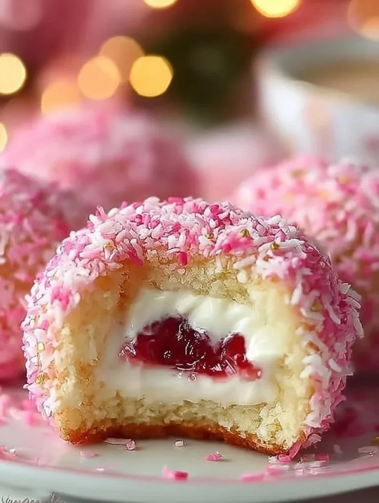 Raspberry Lamingtons with Chantilly Heart, a festive dessert topped with fresh raspberries.