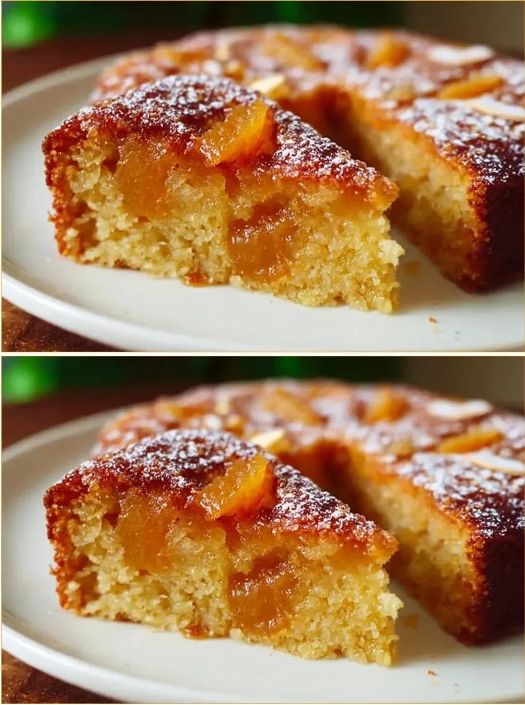 Sticky Orange Marmalade Cake topped with orange glaze and zest garnishing.