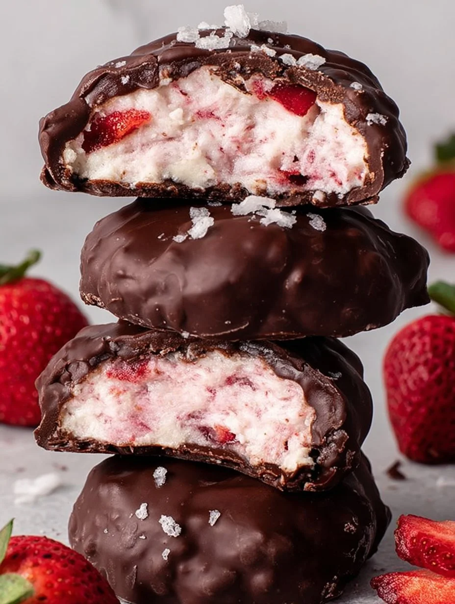 Strawberry Cottage Cheese Chocolate Clusters - a delicious healthy treat