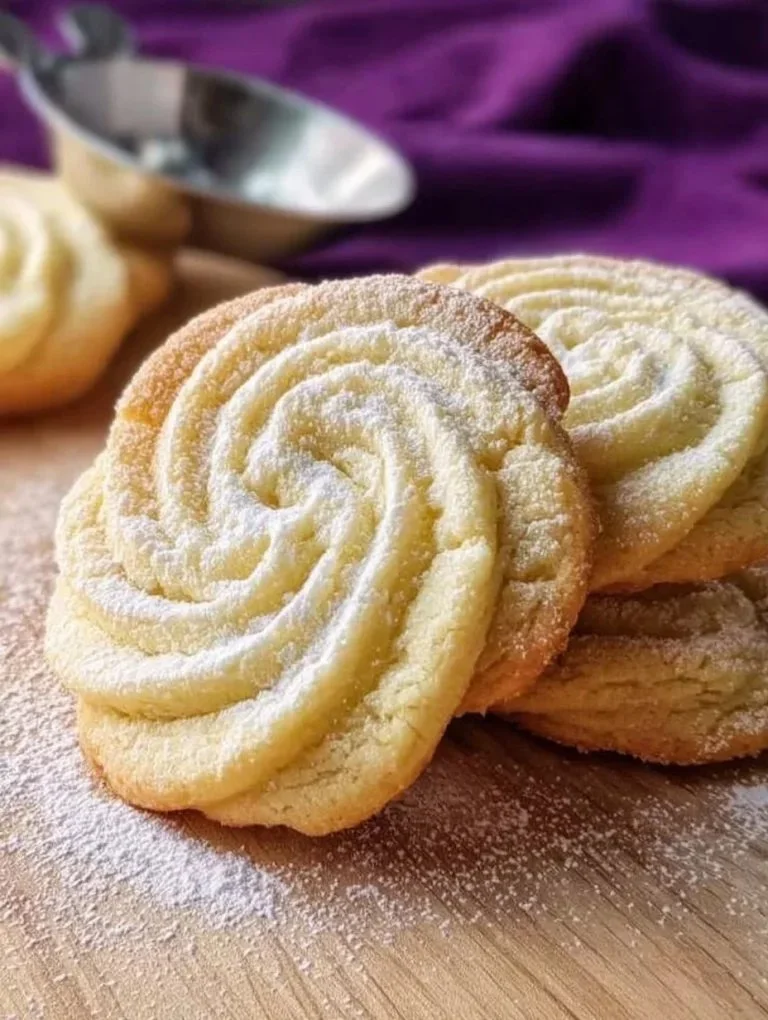 A platter of Viennese Egg White Cookies, showcasing their delicate meringue texture.
