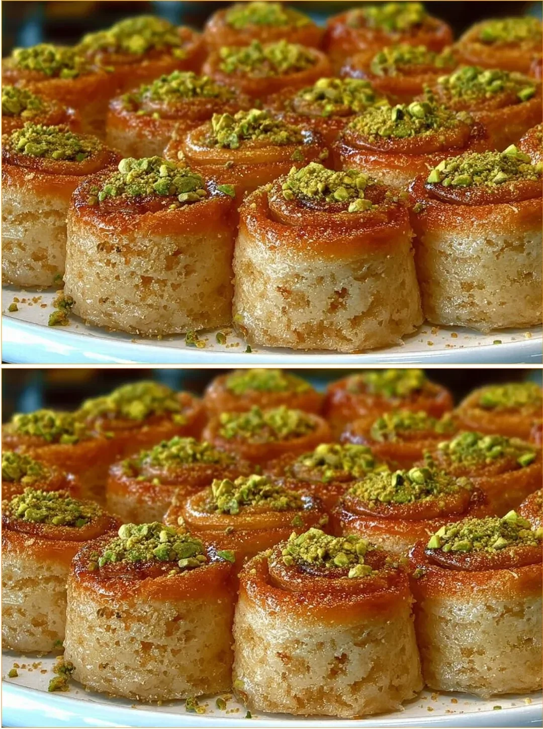 Freshly baked walnut rolls topped with chopped walnuts and sugar.
