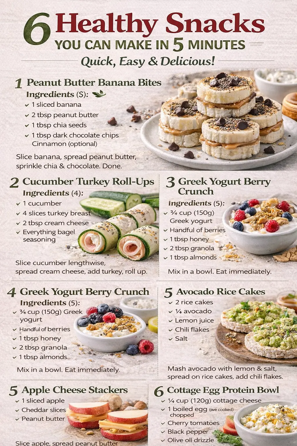 6 Healthy Snacks You Can Make in 5 Minutes