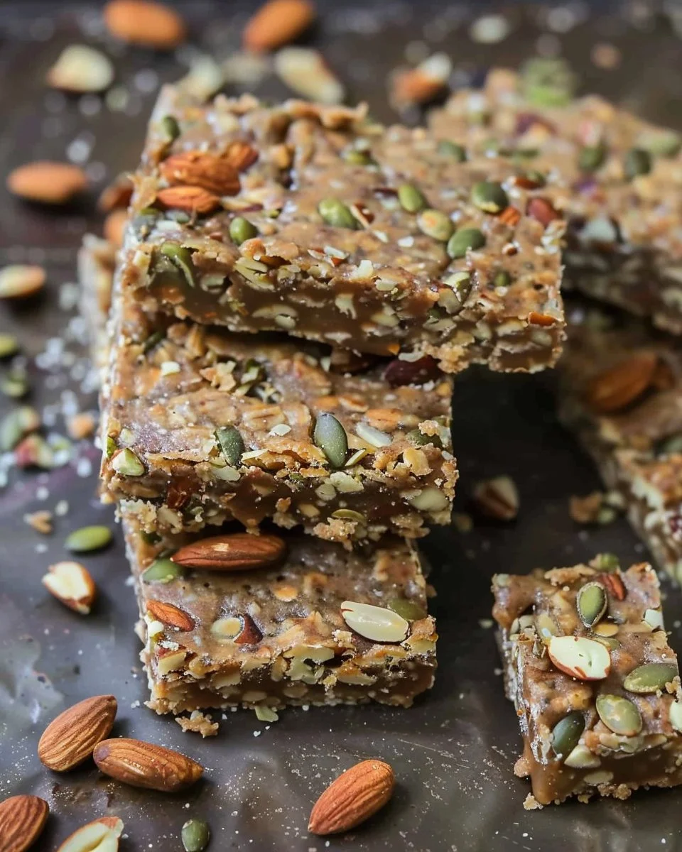 Homemade Seed Almond Bars inspired by Trader Joe's recipe