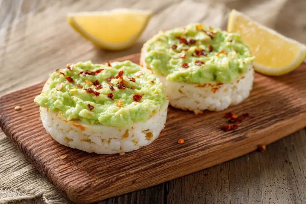 Avocado Rice Cakes (Quick Healthy Snack)