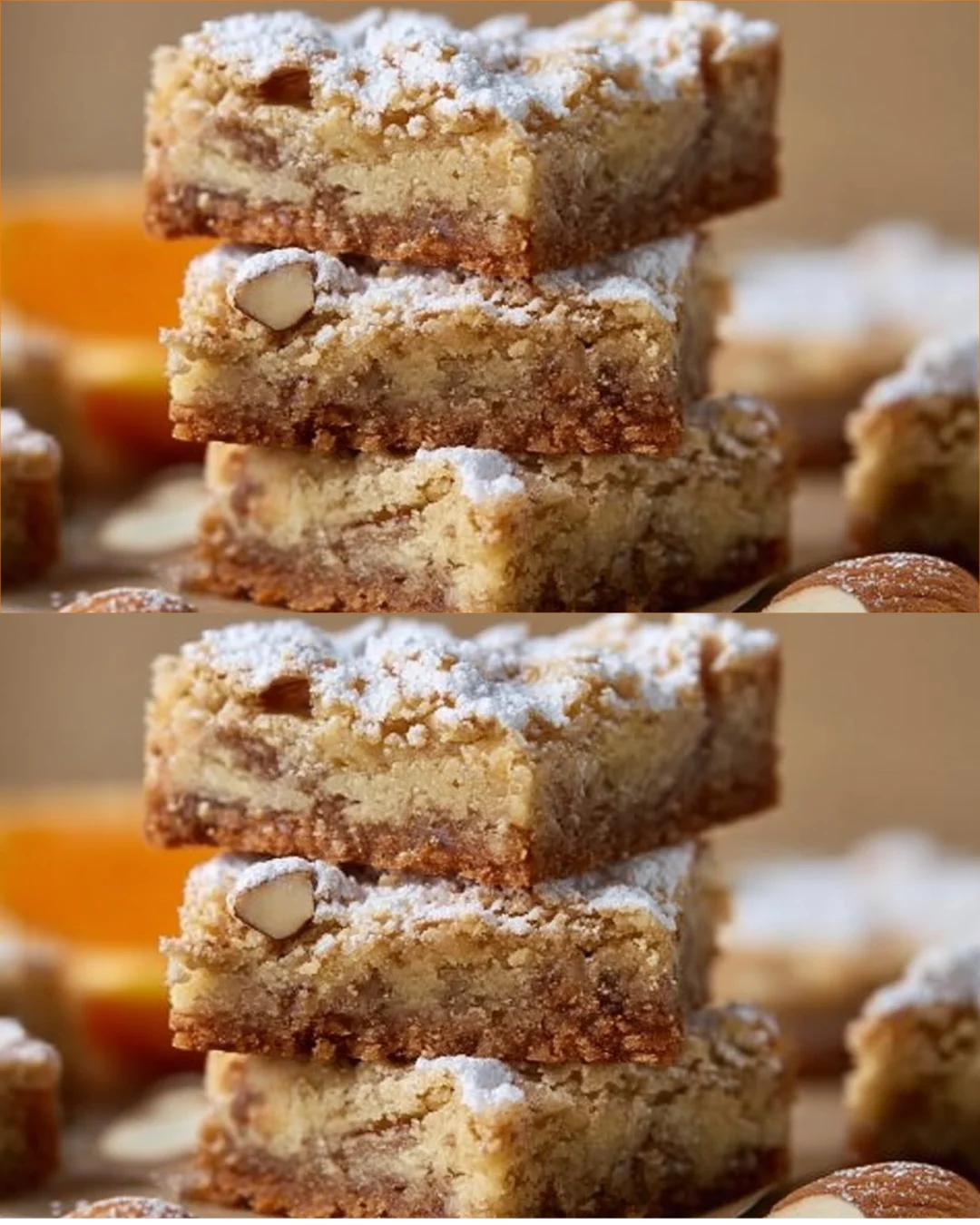 Almond Croissant Blondies with a nutty almond topping and a golden crust.
