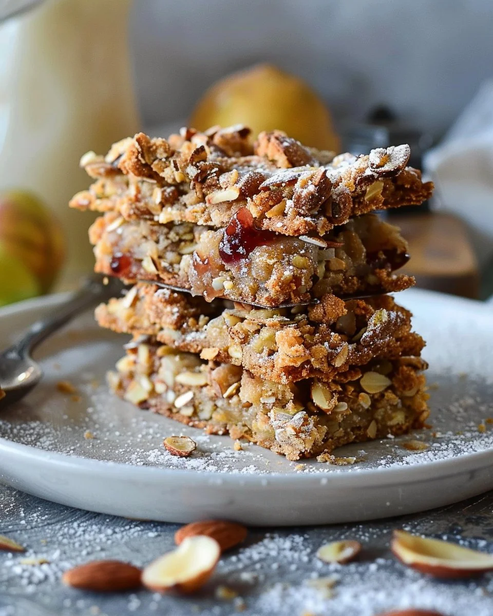 Gluten-free Almond Crumble topped with Fruit Jam in a bowl