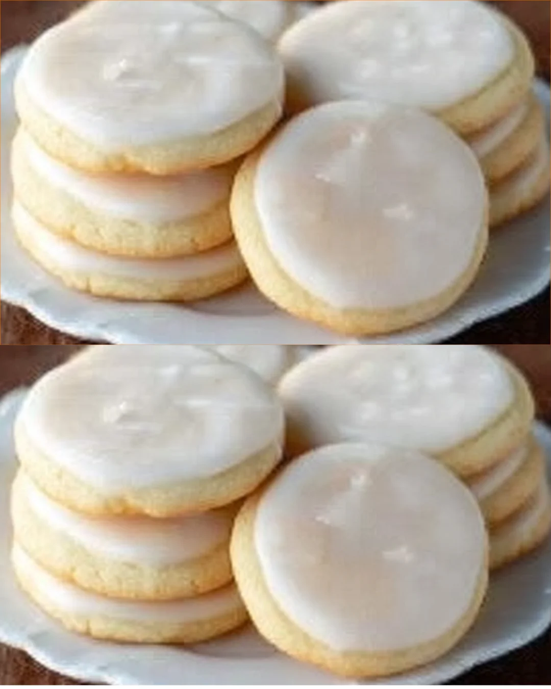 Delicious almond meltaway cookies on a plate with a sprinkle of powdered sugar.