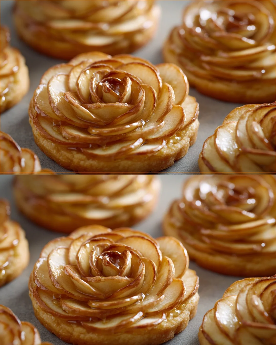 Beautifully baked Apple Rose Cookies arranged on a plate