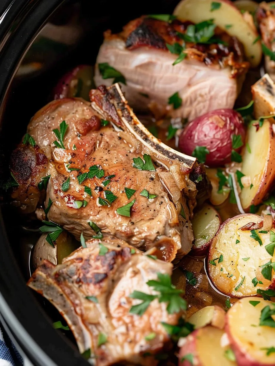 Slow Cooker Ranch Pork Chops and Potatoes