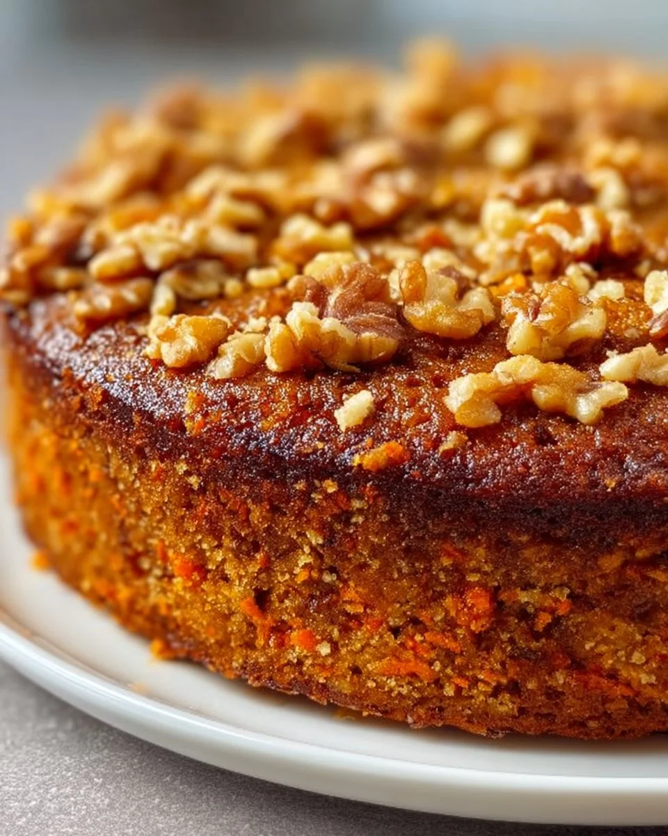 Delicious Carrot Apple Oatmeal Cake topped with a creamy frosting