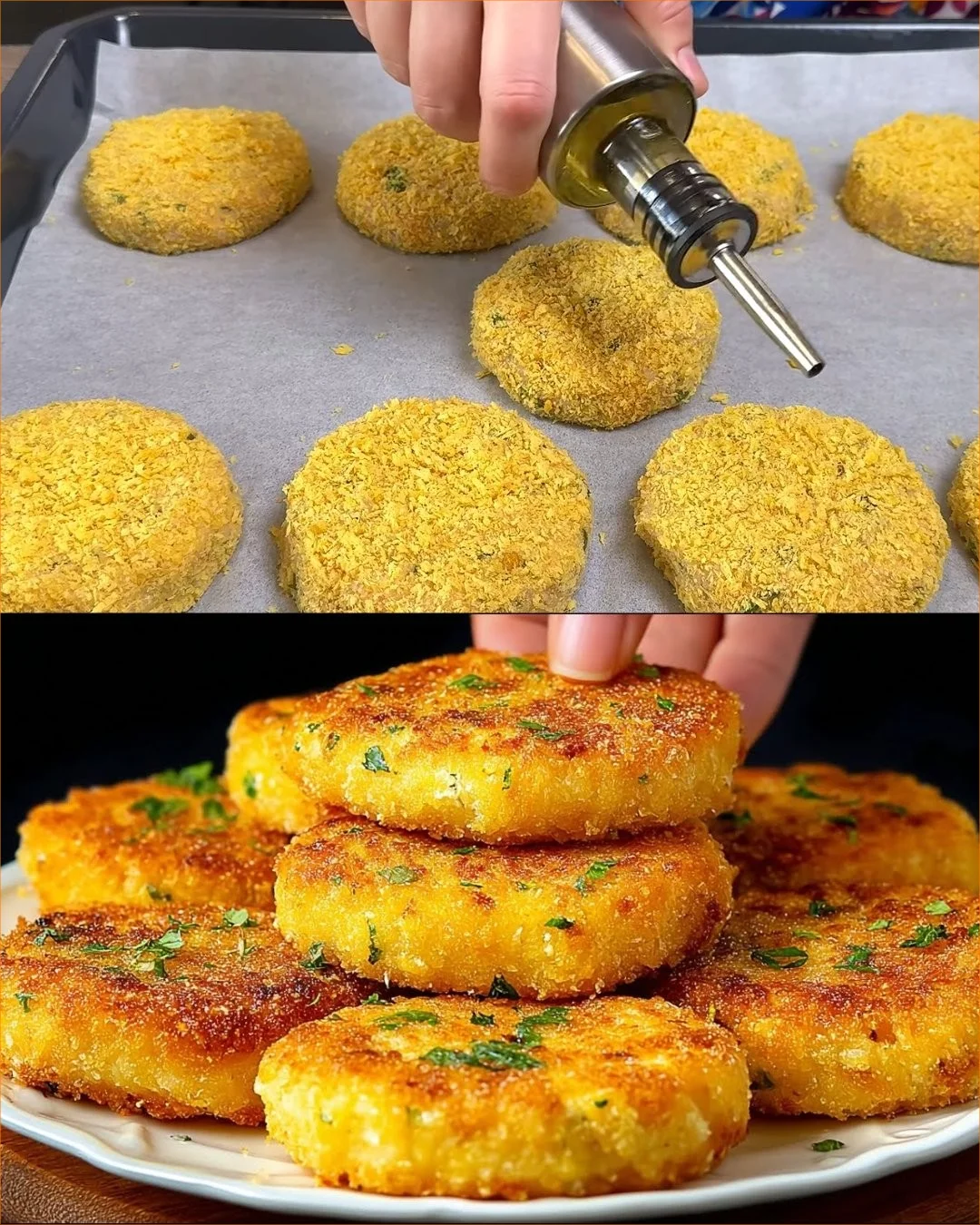 Cheesy baked cauliflower topped with creamy dill-garlic sauce