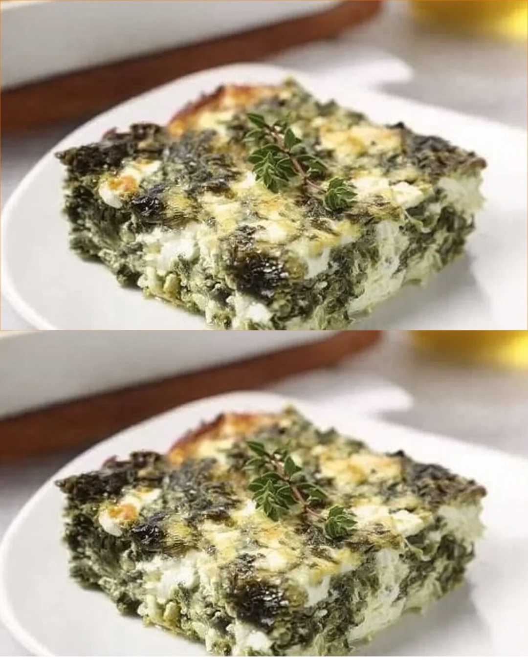 Cheesy Spinach Casserole with melted cheese and fresh spinach baked to perfection