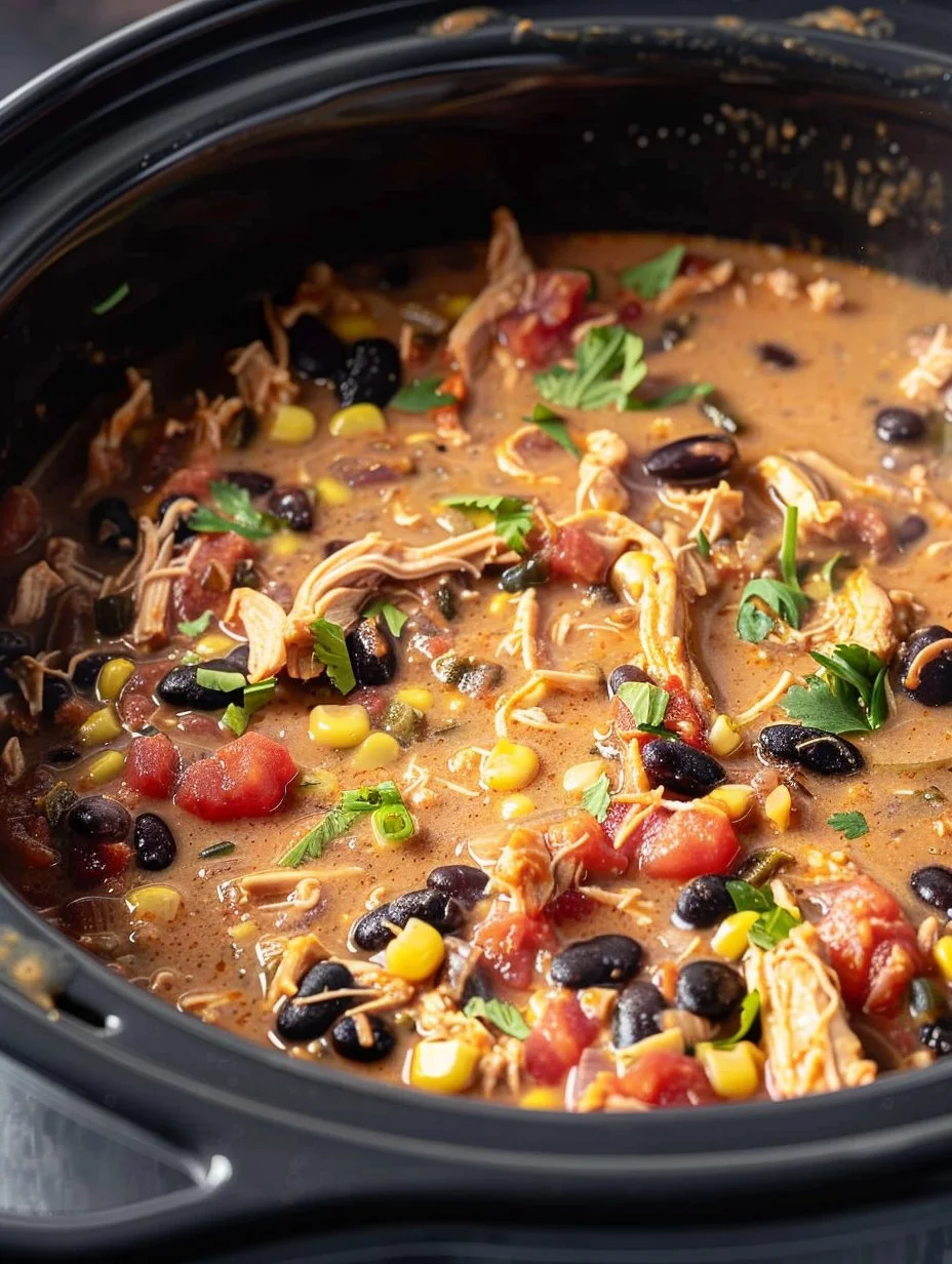 Delicious Chicken Tortilla Soup made in a crockpot with fresh ingredients