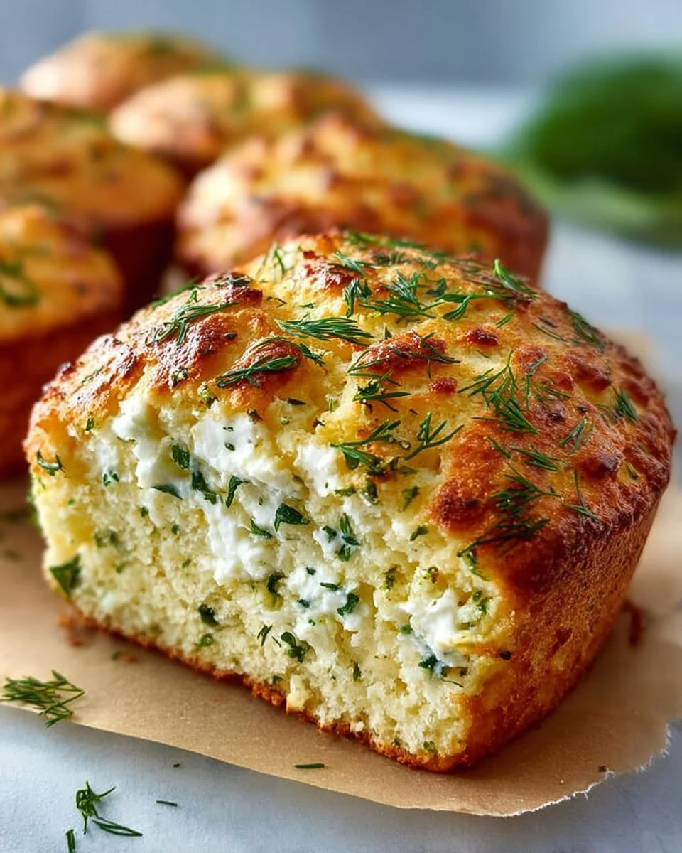 Freshly baked cottage cheese dill bread sliced on a wooden board