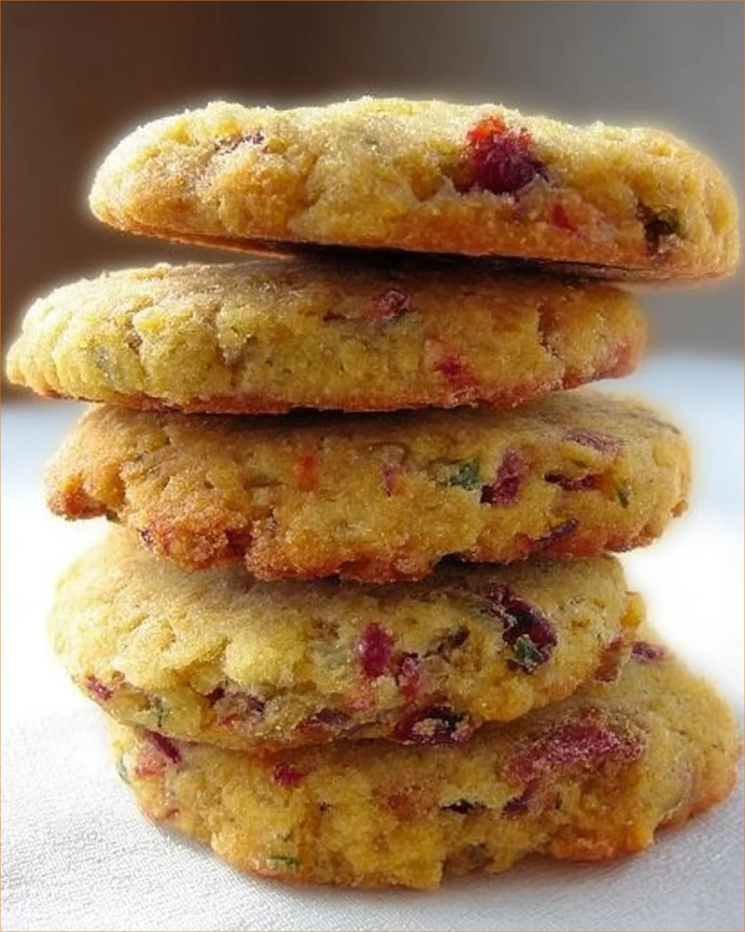 Cranberry Orange Pistachio Cookies on a festive plate
