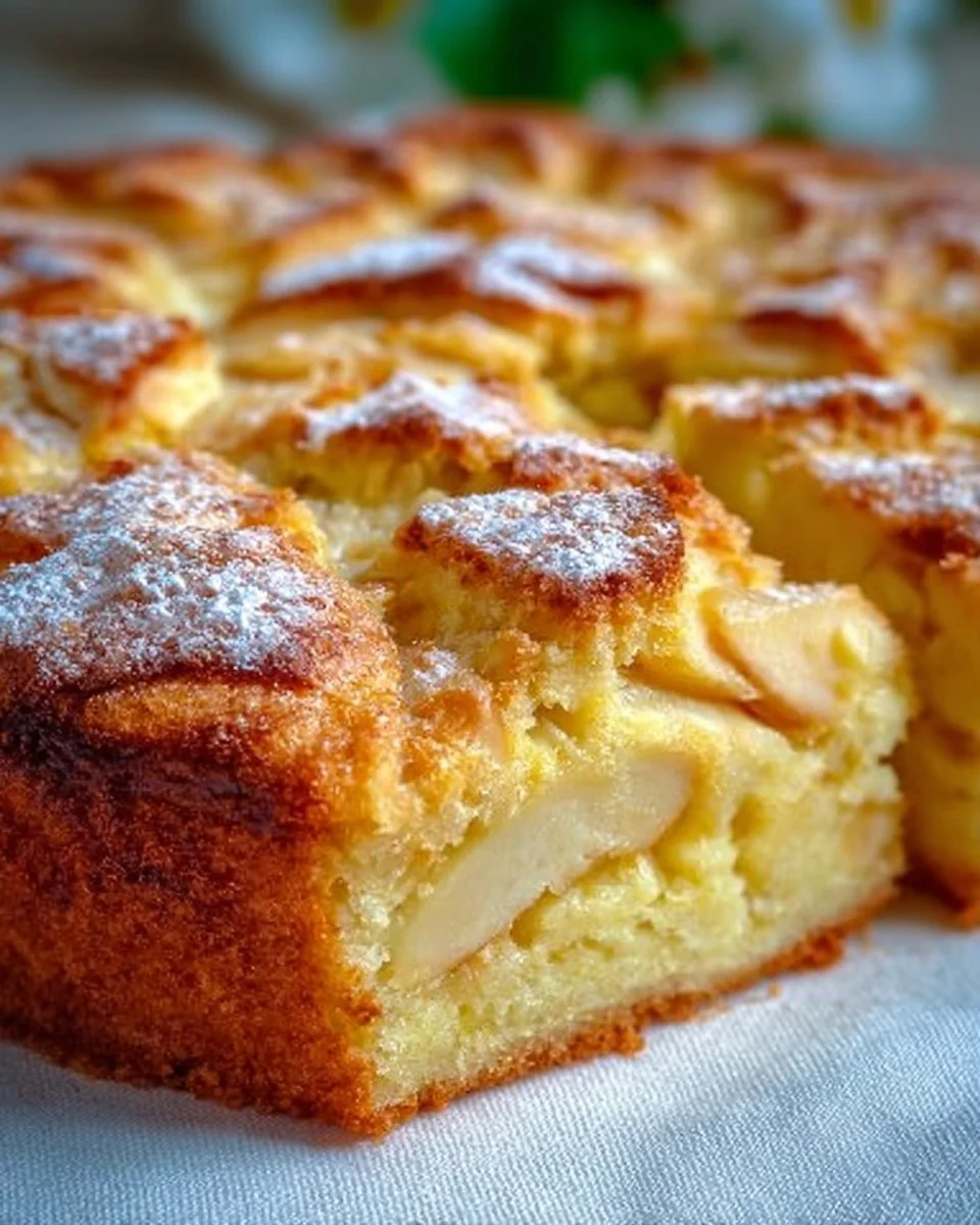 Freshly baked delicious apple cake topped with cinnamon and nuts.