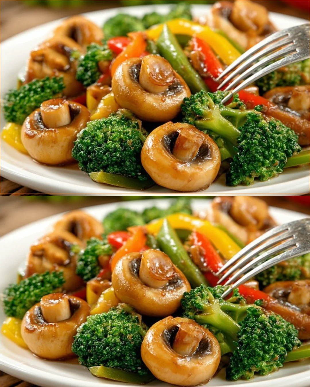 Delicious broccoli stir-fry with mushrooms in a vibrant skillet