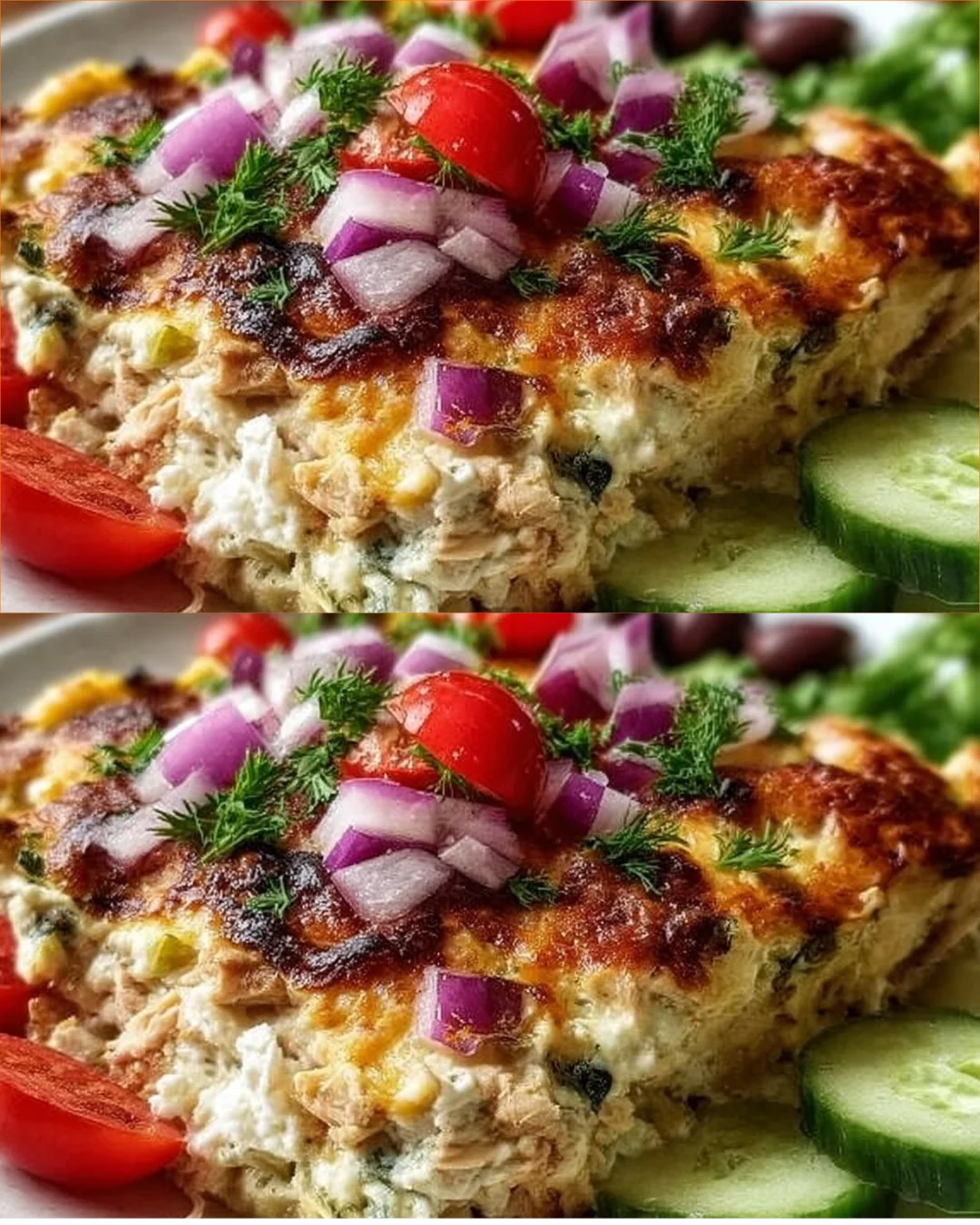 Delicious Dump-and-Bake Chicken Tzatziki Casserole ready to serve.