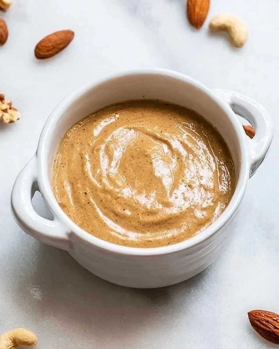 Homemade almond butter in a glass jar on a wooden table