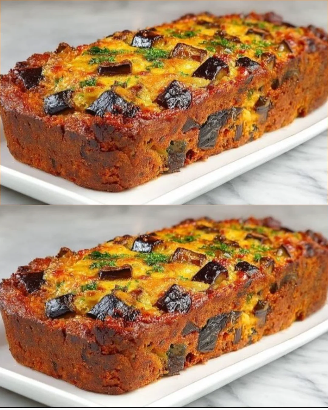 Delicious homemade eggplant flan served on a plate, garnished and ready to enjoy